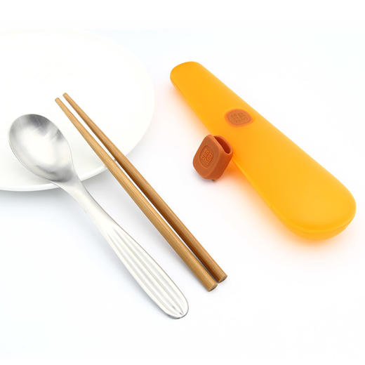 哲品 便携餐具学生筷子勺子套装 儿童创意筷活2.0不锈钢户外旅行 商品图2