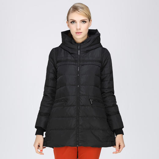 水淼新款秋冬外套大码女装胖mm显瘦羽绒服中长款加厚s14dq4058