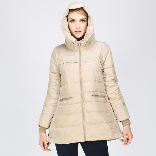 水淼新款秋冬外套大码女装胖mm显瘦羽绒服中长款加厚s14dq4058