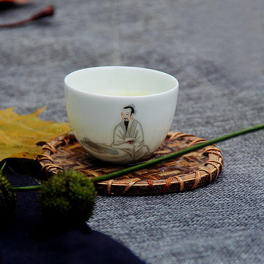 景德镇陶瓷 国瓷红叶 5头琴棋书画茶具（冰月高硅玉瓷） 商品图6