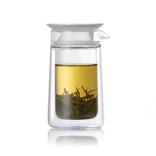 哲品 月影系列茶具配件 耐热高硼硅玻璃含盖茶壶/双层玻璃杯子单个 商品图1