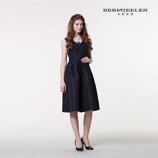 【伯妮斯茵】161S166--蓝色连衣裙--《梵高的花园》 商品图0