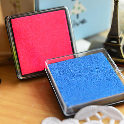 三年二班韩国文具方块糖果色简约多彩印泥彩色印泥印章伴