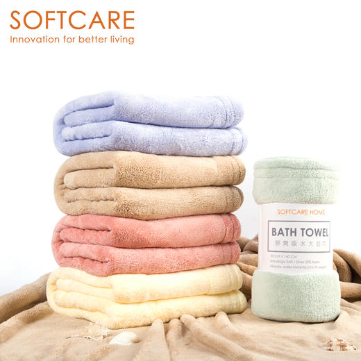 【必败榜——SOFTCARE 大浴巾】迎4月开放日 买二赠一活动中  10倍吸水与自重 超细纤维速干成人浴巾 用了就爱的明星浴巾 商品图4