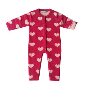  秋冬 爱心双层加厚纯山羊绒儿童爬爬装 SJF14T134N