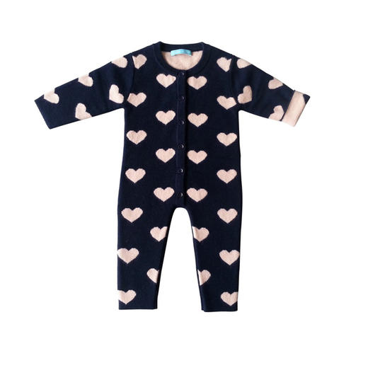  秋冬 爱心双层加厚纯山羊绒儿童爬爬装 SJF14T134N 商品图1