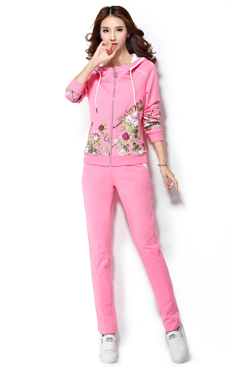 回头率2016运动套装女春秋休闲运动服女卫衣棉质修身显瘦套装女