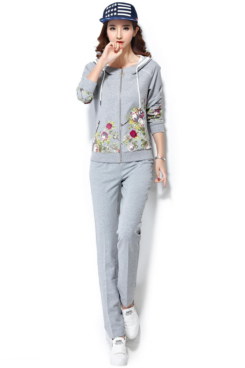 回头率2016运动套装女春秋休闲运动服女卫衣棉质修身显瘦套装女