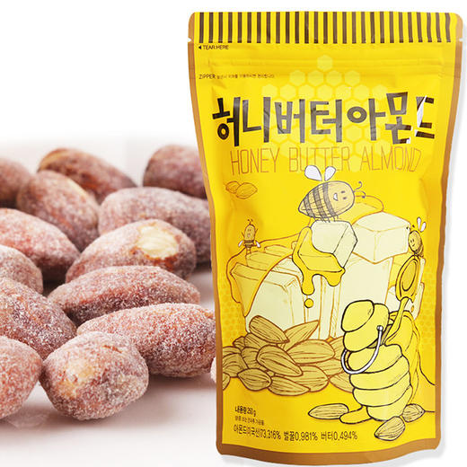 韩国进口gilim蜂蜜黄油扁桃仁250g超值装 零食休闲 商品图0