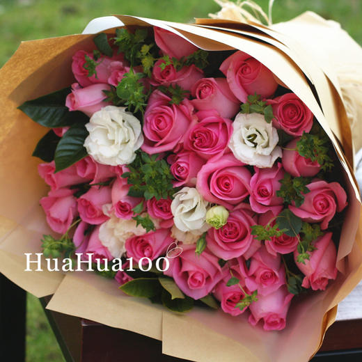 暖暖的爱恋丨33朵/52朵粉玫瑰花束 商品图2