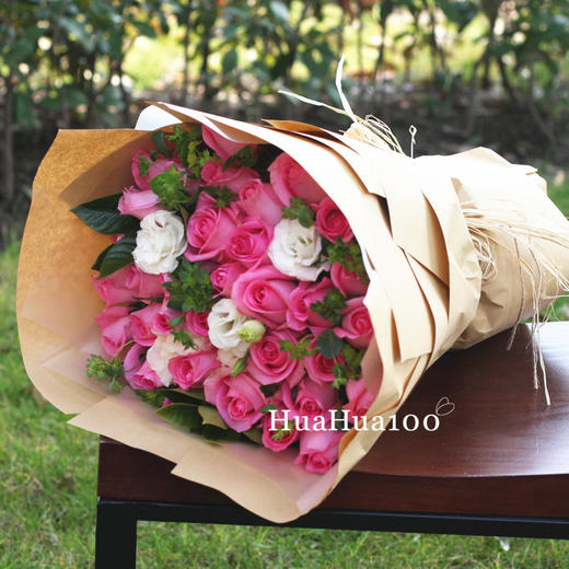 暖暖的爱恋丨33朵/52朵粉玫瑰花束 商品图3