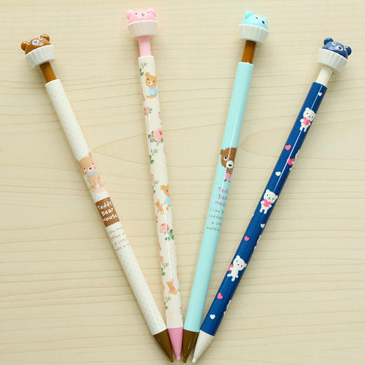 三年二班●爱好文具 小笨熊按动自动铅笔0.5mm 卡通学生活动铅笔 - 三