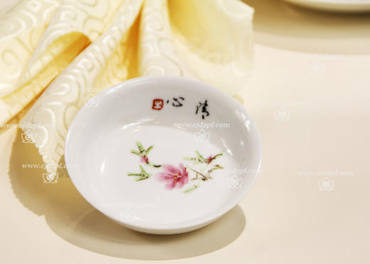 国瓷红叶 56头手绘中餐具水点桃花 商品图2