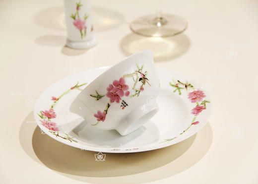 国瓷红叶 56头手绘中餐具水点桃花 商品图4