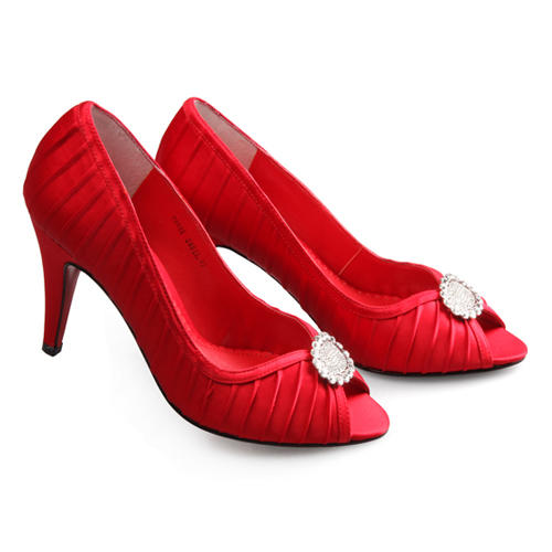 Neiliansheng/内联升 女式真丝璀璨鱼嘴婚鞋6860C 商品图2