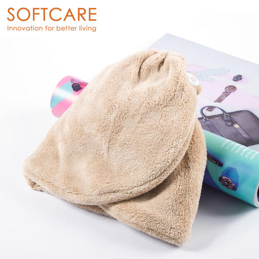 【必败榜——大人小孩都能用的干发帽]】迎4月开放日 买二赠一活动中  SOFTCARE  10倍强吸水 系列  干发帽 85厘米长 大弧度设计 商品图7