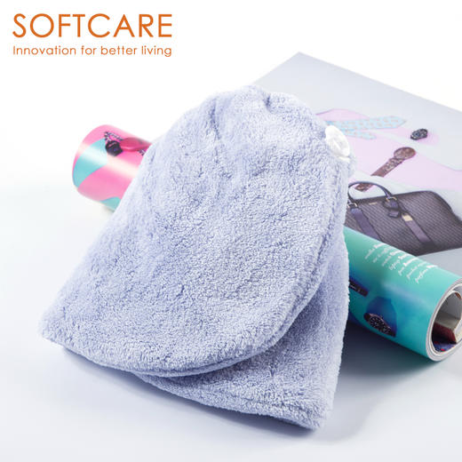 【必败榜——大人小孩都能用的干发帽]】迎4月开放日 买二赠一活动中  SOFTCARE  10倍强吸水 系列  干发帽 85厘米长 大弧度设计 商品图8