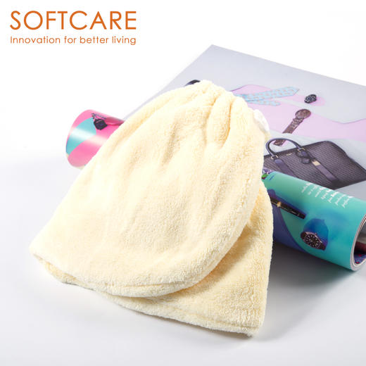 【必败榜——大人小孩都能用的干发帽]】迎4月开放日 买二赠一活动中  SOFTCARE  10倍强吸水 系列  干发帽 85厘米长 大弧度设计 商品图6