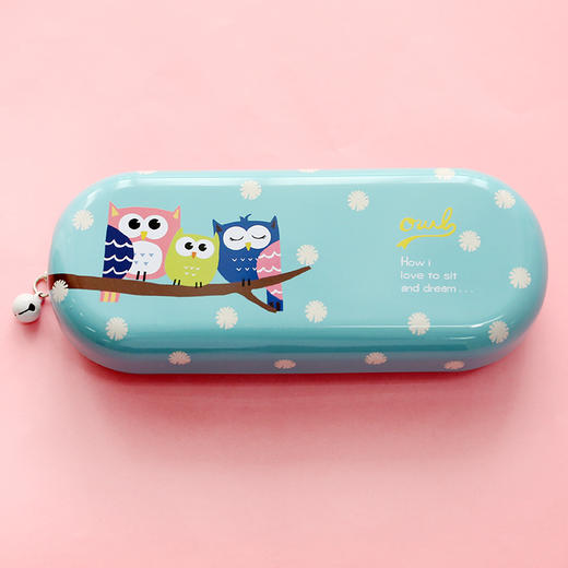 三年二班潮流可爱随身眼镜盒马口铁近视眼镜盒收纳盒赠眼镜布