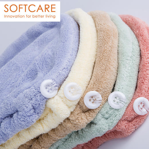 【必败榜——大人小孩都能用的干发帽]】迎4月开放日 买二赠一活动中  SOFTCARE  10倍强吸水 系列  干发帽 85厘米长 大弧度设计 商品图4
