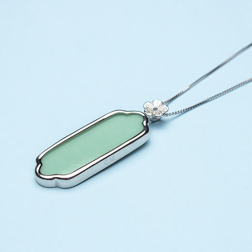 清影 手工陶瓷吊坠项链925纯银电镀白金锁骨连 送女友爱人礼物 商品图1