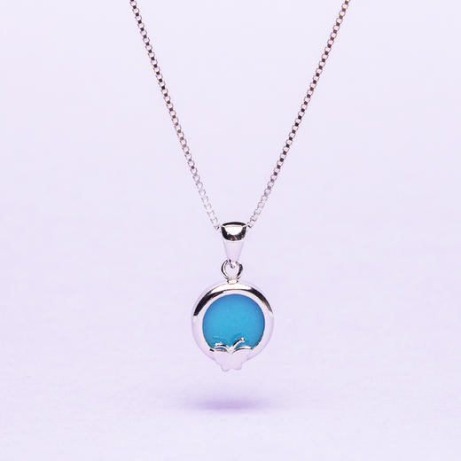 毓秀 高温颜色釉陶瓷项链 全手工制作925纯银毛衣链 锁骨连礼盒装 商品图1