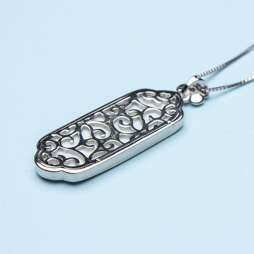 清影 手工陶瓷吊坠项链925纯银电镀白金锁骨连 送女友爱人礼物 商品图2