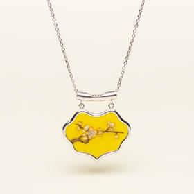 称心如意 高温颜色釉粉彩工艺陶瓷项链 925银锁骨连礼盒精装