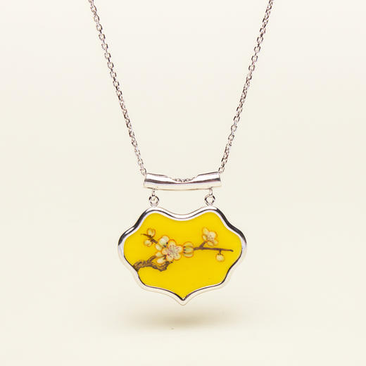 称心如意 高温颜色釉粉彩工艺陶瓷项链 925银锁骨连礼盒精装 商品图0