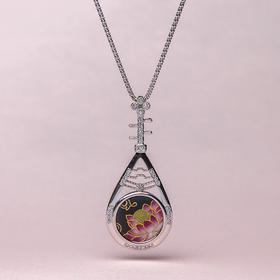 玉泉、水月 陶瓷手工项链 925纯银镀白金锁骨链 毛衣链 送老婆女友礼物