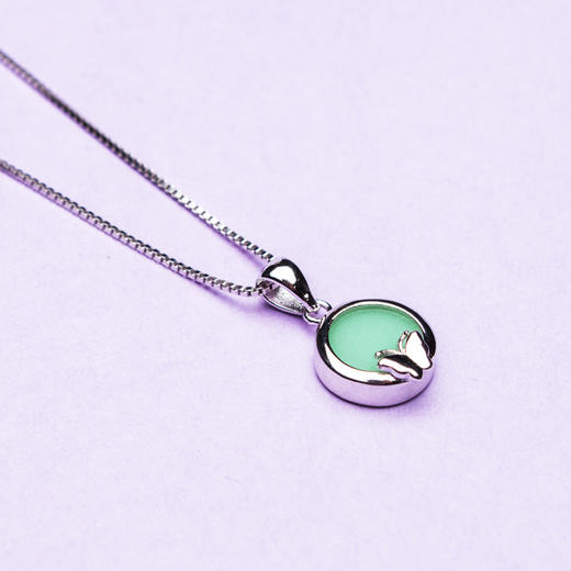 毓秀 高温颜色釉陶瓷项链 全手工制作925纯银毛衣链 锁骨连礼盒装 商品图2