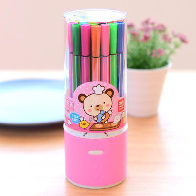 三年二班得力文具小熊可水洗彩色笔水彩笔绘画水性笔套装