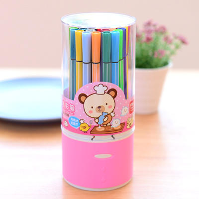 三年二班得力文具小熊可水洗彩色笔水彩笔绘画水性笔套装