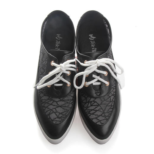 内联升女鞋网眼透气皮鞋  女式厚底网鞋4690C 商品图3