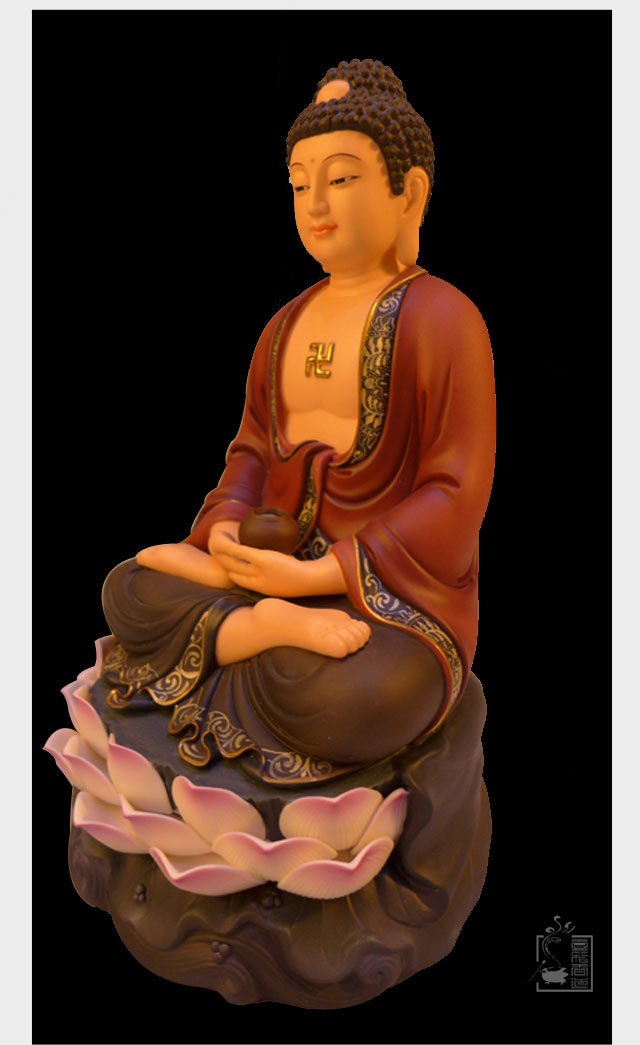 溢彩堂12寸16寸慈颜极彩精瓷三如来