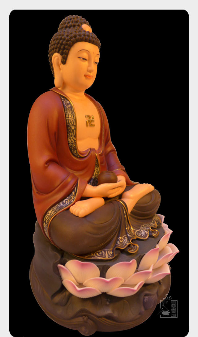 溢彩堂12寸16寸慈颜极彩精瓷三如来