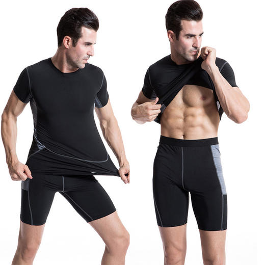 【运动服】3代男子PRO 紧身训练 运动健身跑步 排汗速干衣服短袖衫T恤1033 商品图3