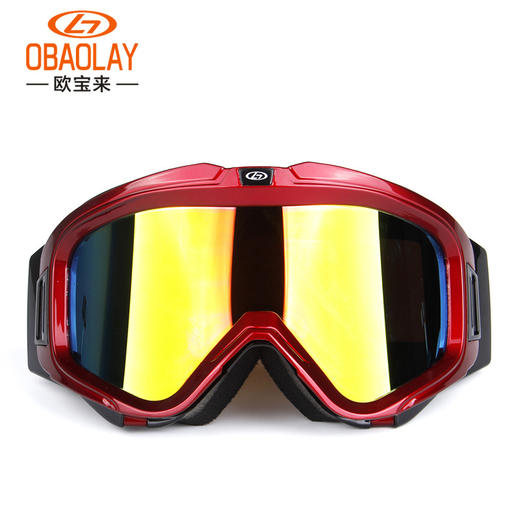 【运动装备】欧宝来H007男女新款双层防雾滑雪眼镜摩托镜防风镜 商品图4