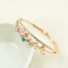 【手链】18k金保色手链 时尚百搭水钻星星 质感手环 手饰