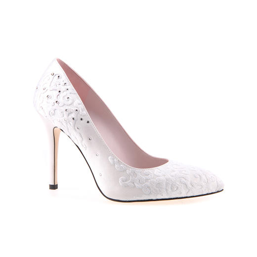 sheme 婚鞋系列 手工刺绣水晶单鞋  白色 商品图2