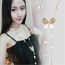 【衣饰】韩版项链 精美蝴蝶毛衣链 时尚百搭服饰配饰毛衣链
