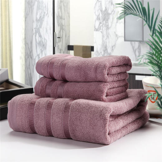 【浴巾】*墨竹竹纤维 浴巾三件套 套巾 毛巾 商品图0