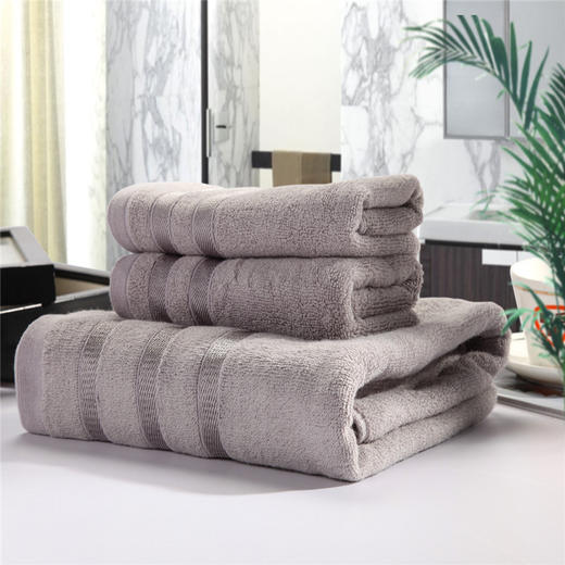 【浴巾】*墨竹竹纤维 浴巾三件套 套巾 毛巾 商品图2