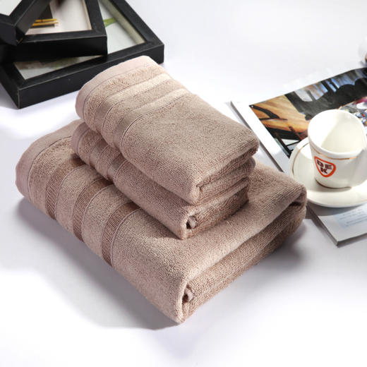 【浴巾】*墨竹竹纤维 浴巾三件套 套巾 毛巾 商品图1