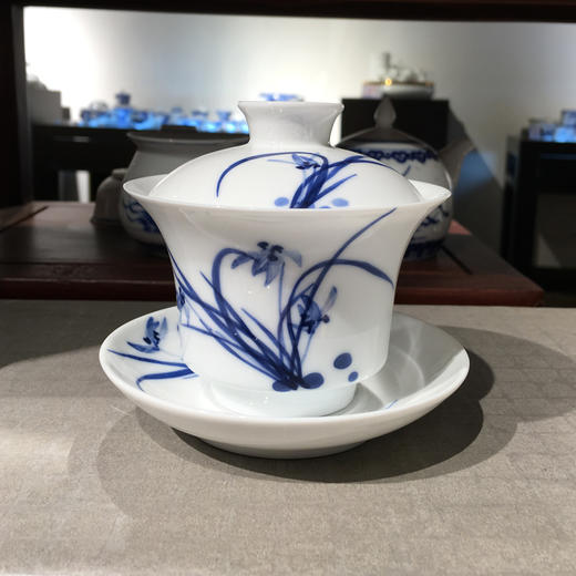 国瓷红叶 手绘青花盖碗系列-梅兰竹菊 商品图1