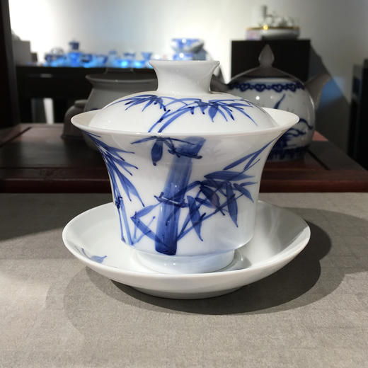 国瓷红叶 手绘青花盖碗系列-梅兰竹菊 商品图2