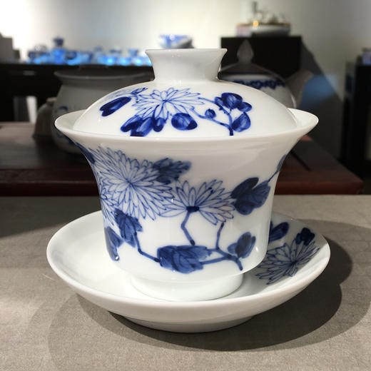 国瓷红叶 手绘青花盖碗系列-梅兰竹菊 商品图3