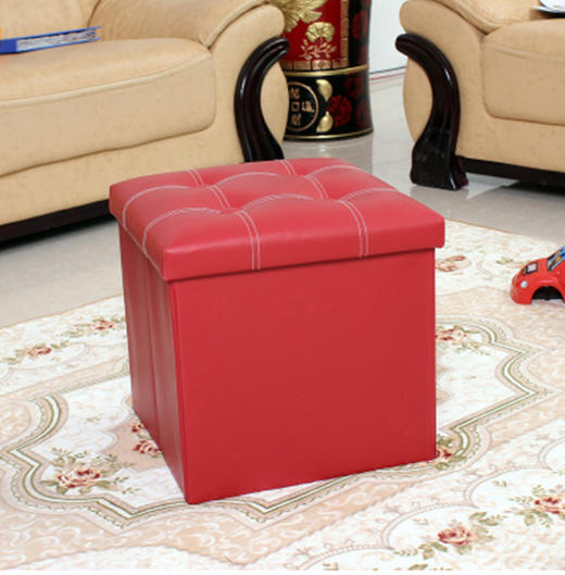 【收纳凳】皮质PU皮环保可折叠收纳储物凳子有盖玩具收纳箱沙发凳 商品图8