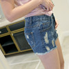 新款韩版高腰牛仔短裤女夏季胖MM大码破洞显瘦全棉宽松热裤潮 商品缩略图1