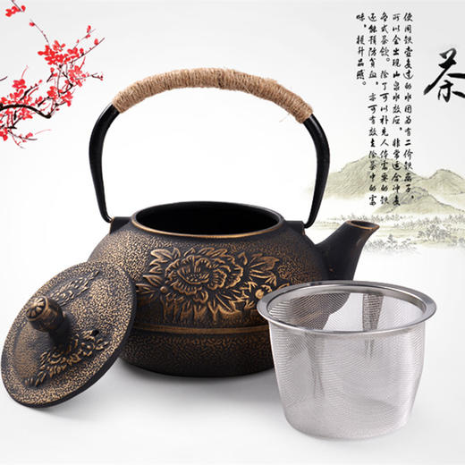 【茶壶】。 铸铁茶壶 烧水茶壶 仿古老铁壶养生壶 茶具 商品图2